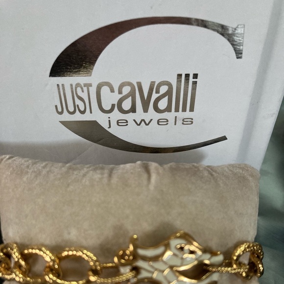 COPY - Just Cavalli goldtone bracelet. Set with a White Enamel Dragonhead. Lobs… - Picture 2 of 6